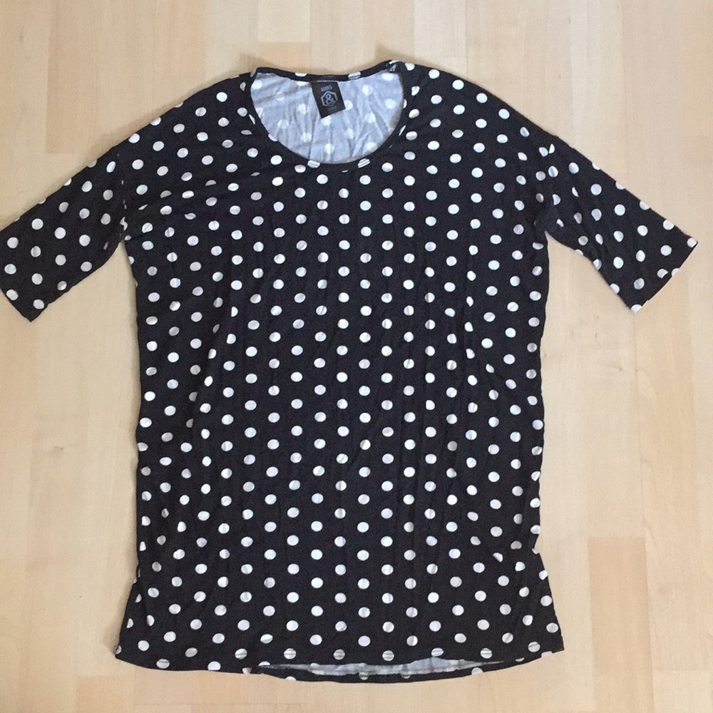 Agnes & Dora Black White Polka Dot Hi Lo Tunic